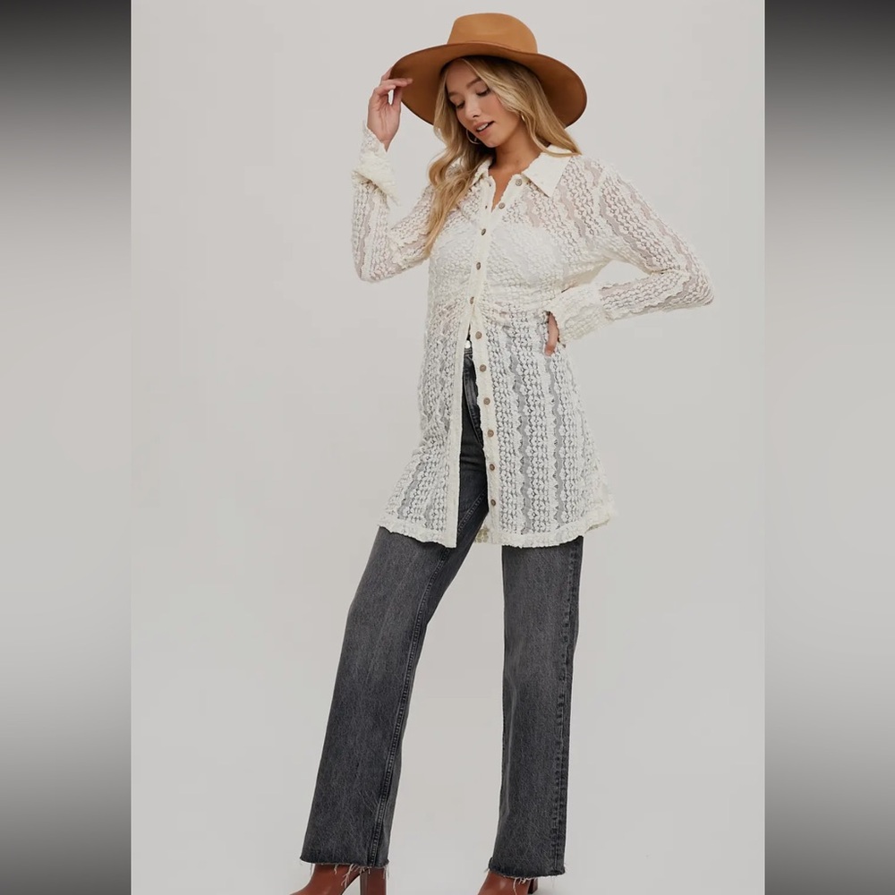 🆕🤍LACE BUTTON DOWN SHIRT DRESS - Picture 11 of 11